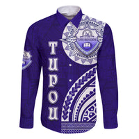 Tupou College Toloa Family Matching Off The Shoulder Long Sleeve Dress and Hawaiian Shirt Ngatu and Polynesian Pattern