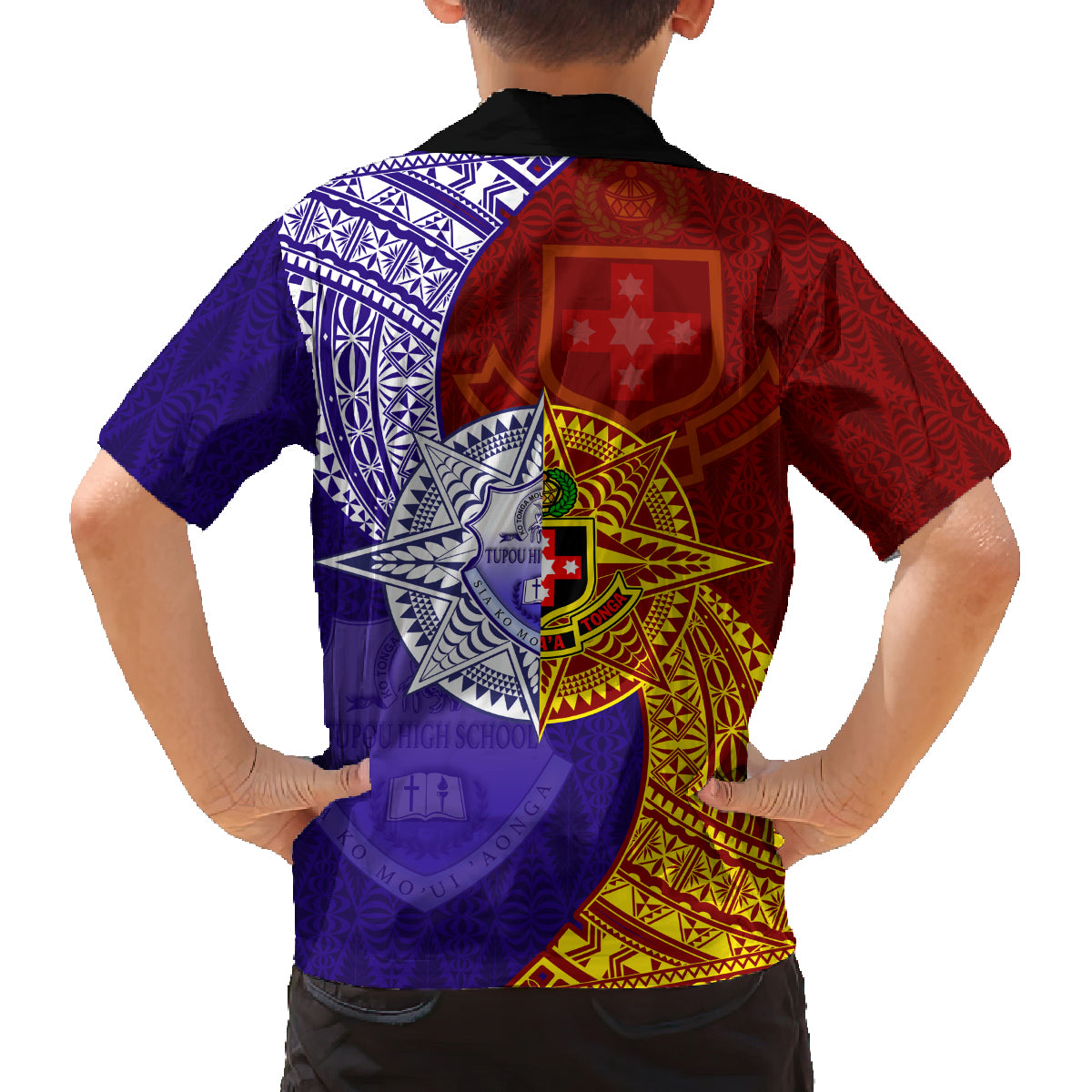 Kolisi Tonga Atele and Tupou College Toloa Family Matching Puletasi and Hawaiian Shirt Ngatu and Polynesian Spiral Pattern