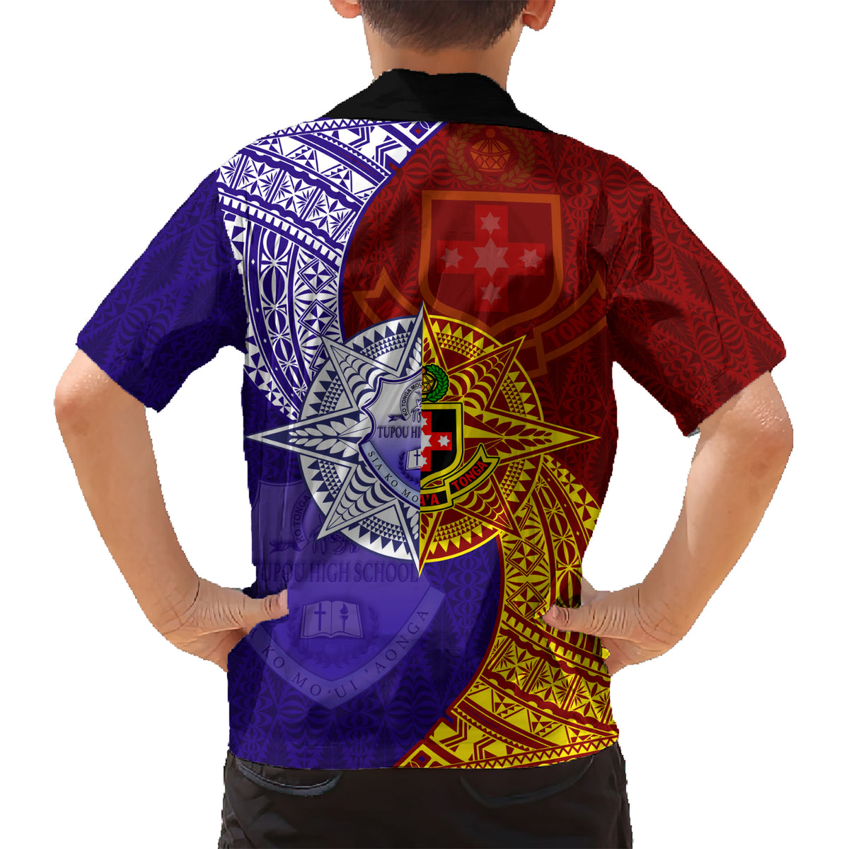 Kolisi Tonga Atele and Tupou College Toloa Hawaiian Shirt Ngatu and Polynesian Spiral Pattern