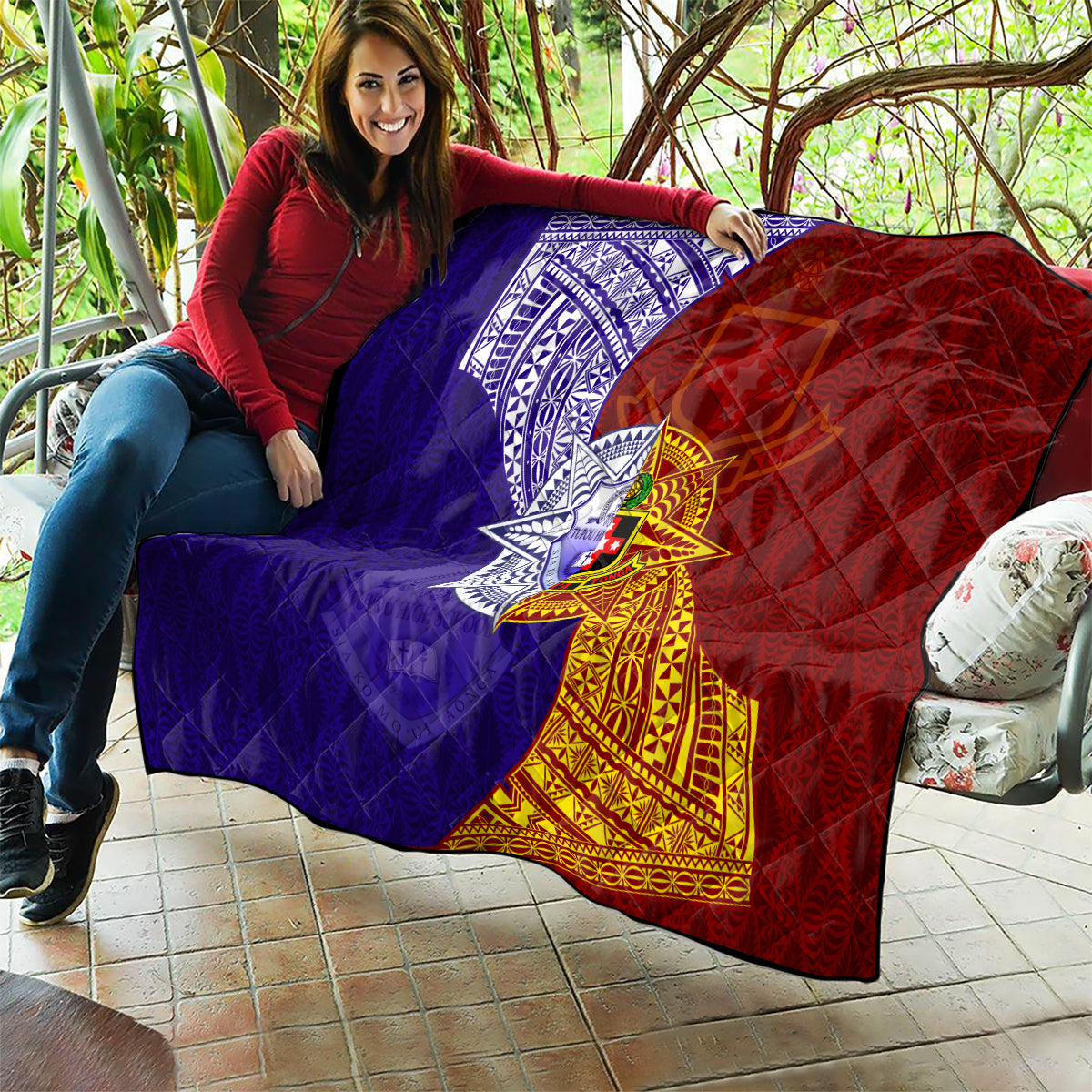 Kolisi Tonga Atele and Tupou College Toloa Quilt Ngatu and Polynesian Spiral Pattern