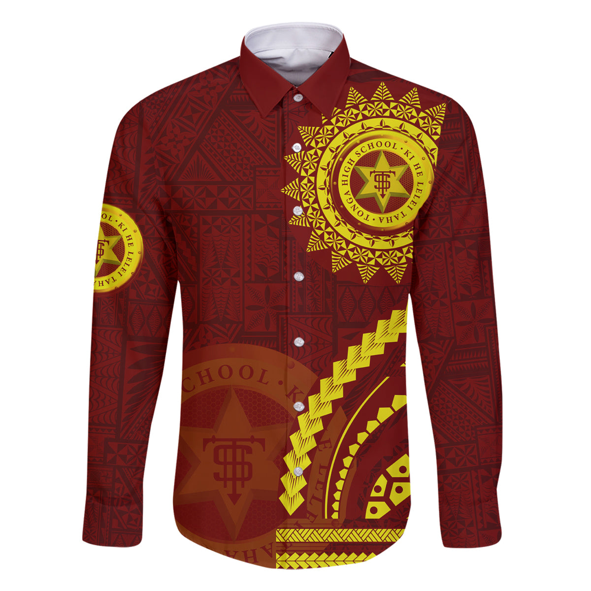 Tonga High School Family Matching Off Shoulder Short Dress and Hawaiian Shirt Ngatu and Polynesian Pattern