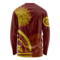 Tonga High School Long Sleeve Shirt Ngatu and Polynesian Pattern