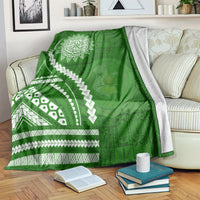 Liahona High School Blanket Ngatu and Polynesian Pattern LT03 Green - Polynesian Pride