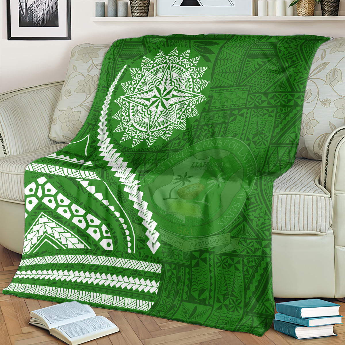 Liahona High School Blanket Ngatu and Polynesian Pattern LT03 - Polynesian Pride