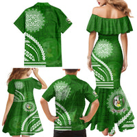 Liahona High School Family Matching Mermaid Dress and Hawaiian Shirt Ngatu and Polynesian Pattern