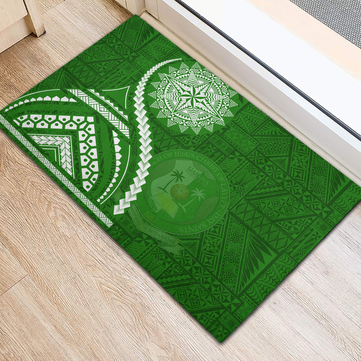 Liahona High School Rubber Doormat Ngatu and Polynesian Pattern LT03 - Polynesian Pride