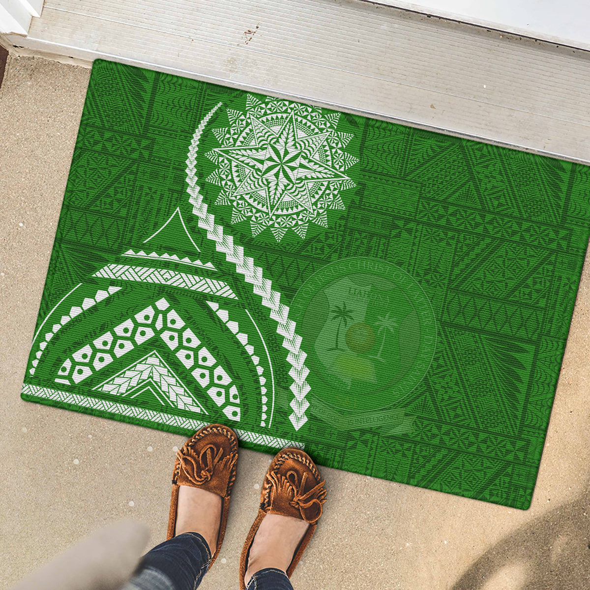 Liahona High School Rubber Doormat Ngatu and Polynesian Pattern LT03 - Polynesian Pride