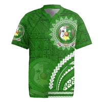 Liahona High School Rugby Jersey Ngatu and Polynesian Pattern LT03 Green - Polynesian Pride