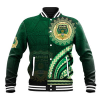 Saineha High School Baseball Jacket Ngatu and Polynesian Pattern LT03 Unisex Green - Polynesian Pride