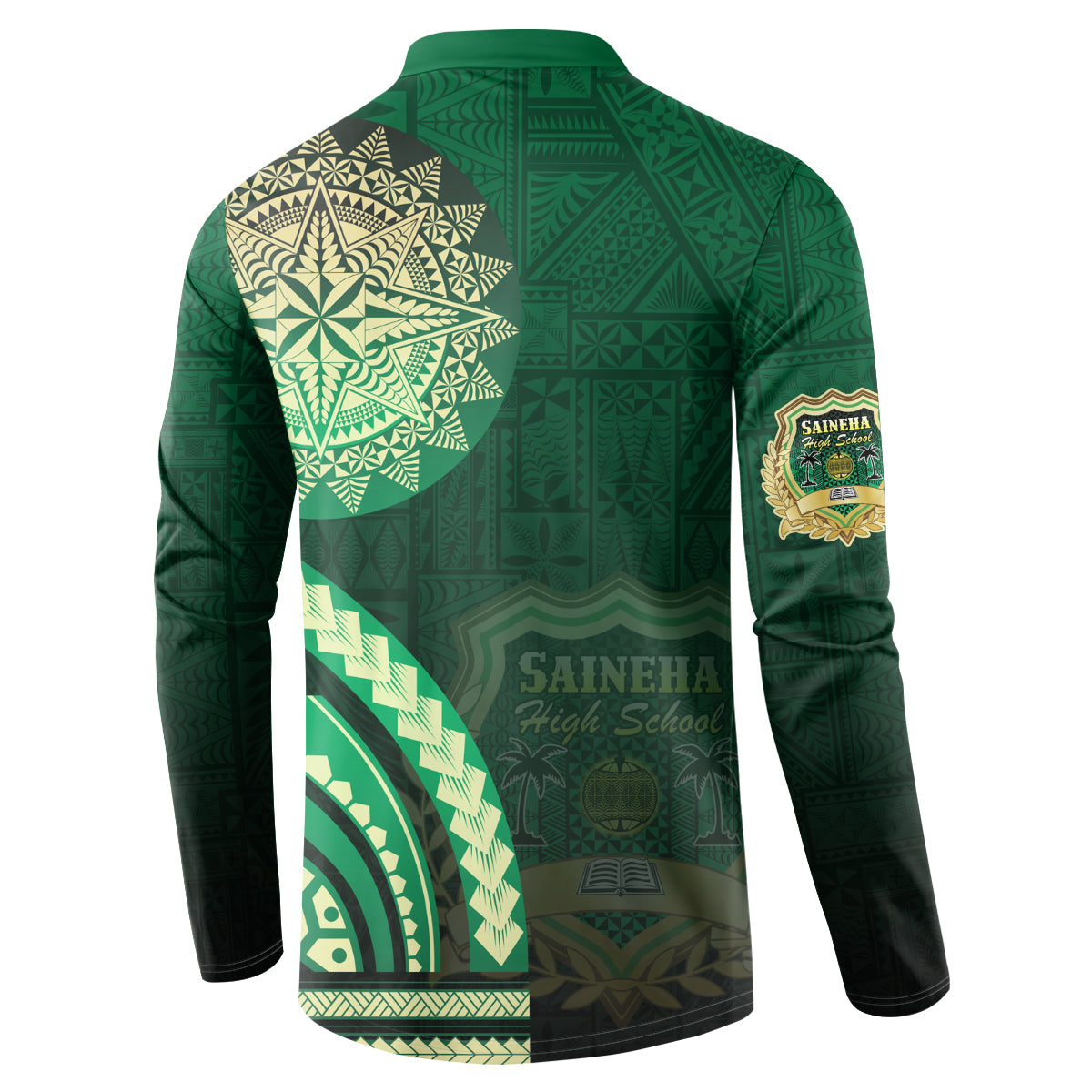 Saineha High School Button Sweatshirt Ngatu and Polynesian Pattern LT03 - Polynesian Pride