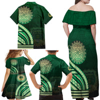 Saineha High School Family Matching Off Shoulder Maxi Dress and Hawaiian Shirt Ngatu and Polynesian Pattern LT03 - Polynesian Pride