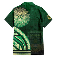 Saineha High School Family Matching Off Shoulder Short Dress and Hawaiian Shirt Ngatu and Polynesian Pattern LT03 - Polynesian Pride