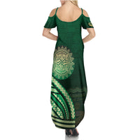Saineha High School Family Matching Summer Maxi Dress and Hawaiian Shirt Ngatu and Polynesian Pattern LT03 - Polynesian Pride