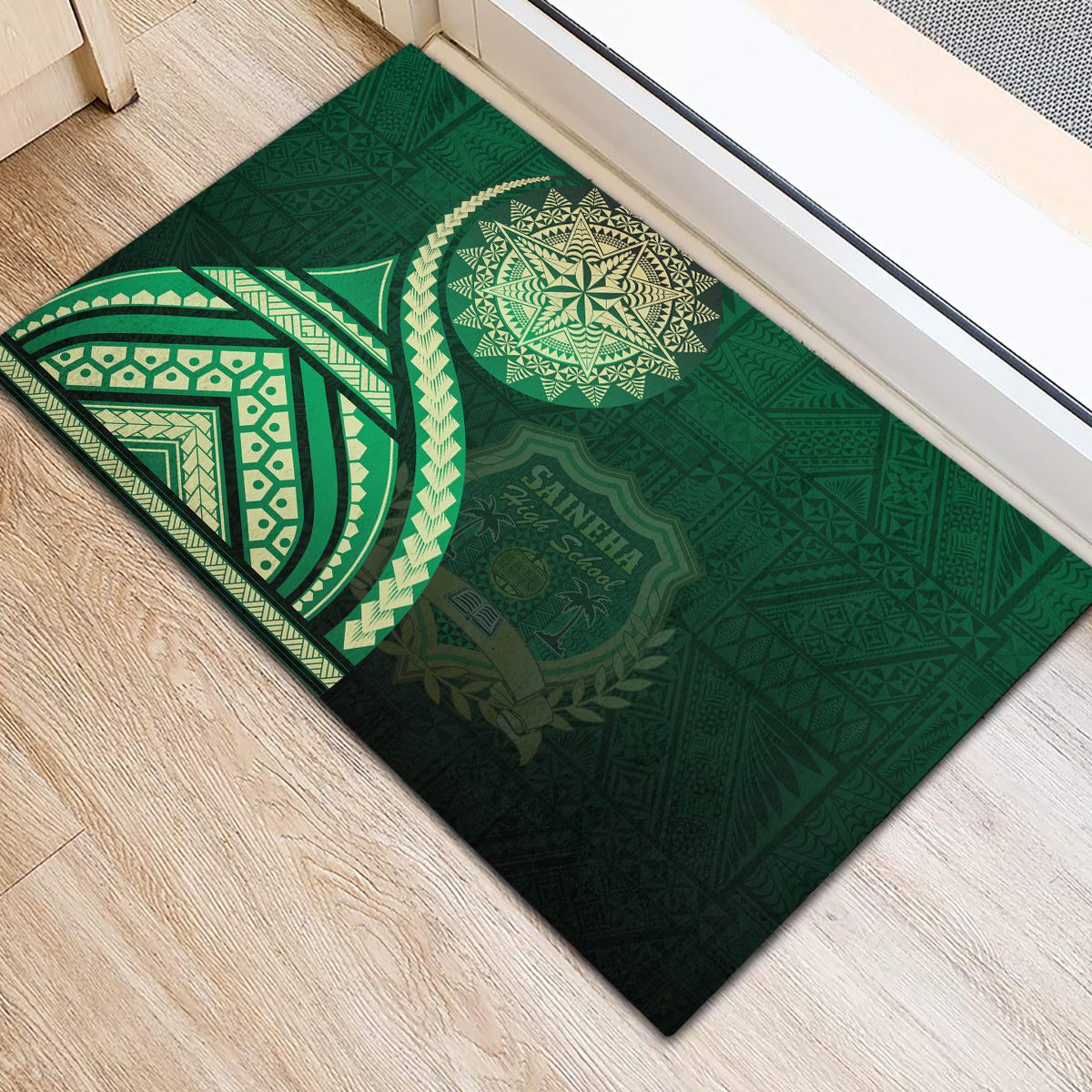 Saineha High School Rubber Doormat Ngatu and Polynesian Pattern LT03 - Polynesian Pride