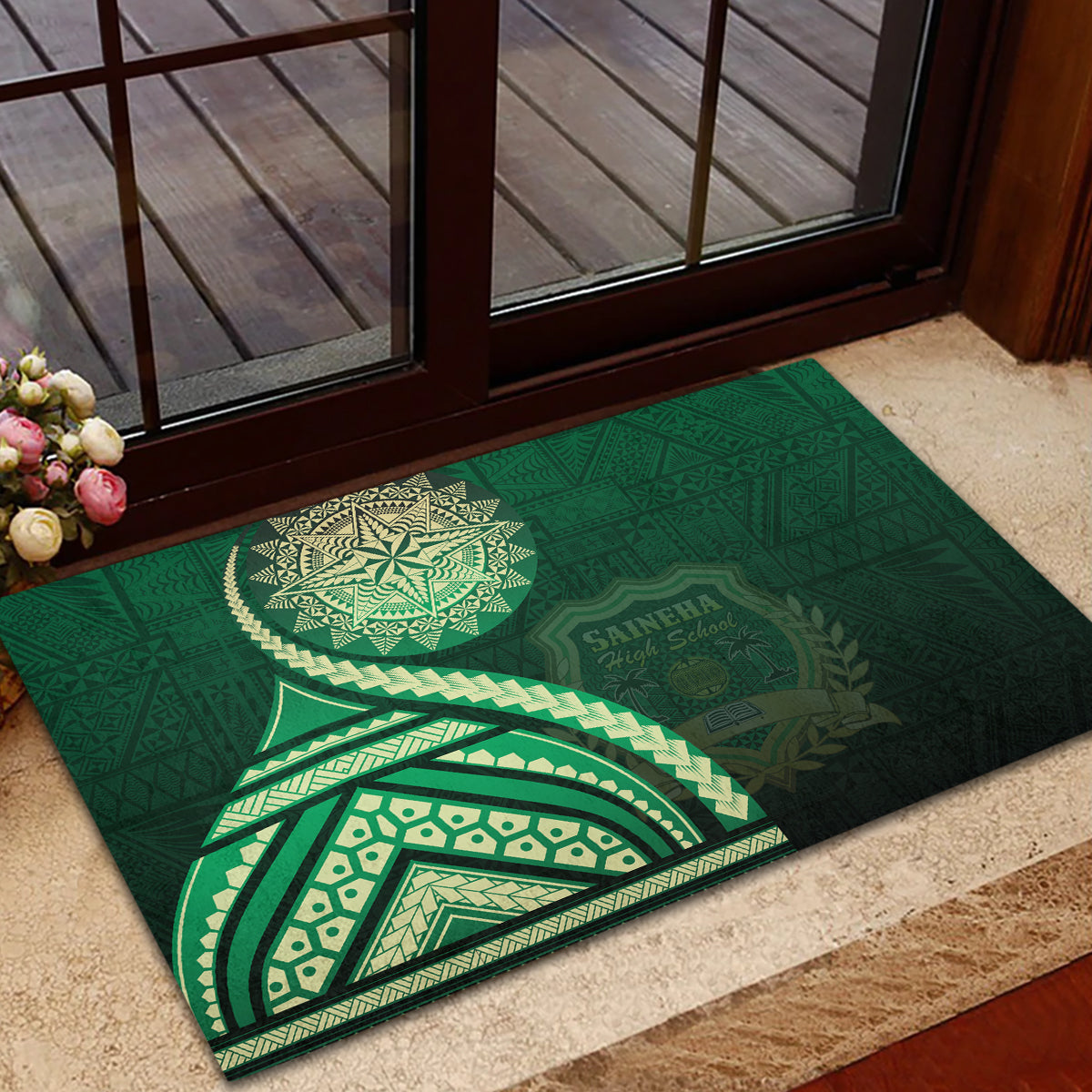 Saineha High School Rubber Doormat Ngatu and Polynesian Pattern LT03 - Polynesian Pride