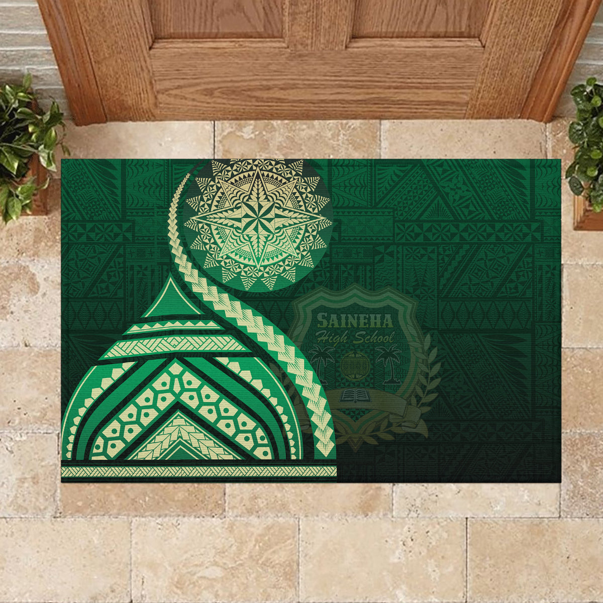 Saineha High School Rubber Doormat Ngatu and Polynesian Pattern LT03 - Polynesian Pride