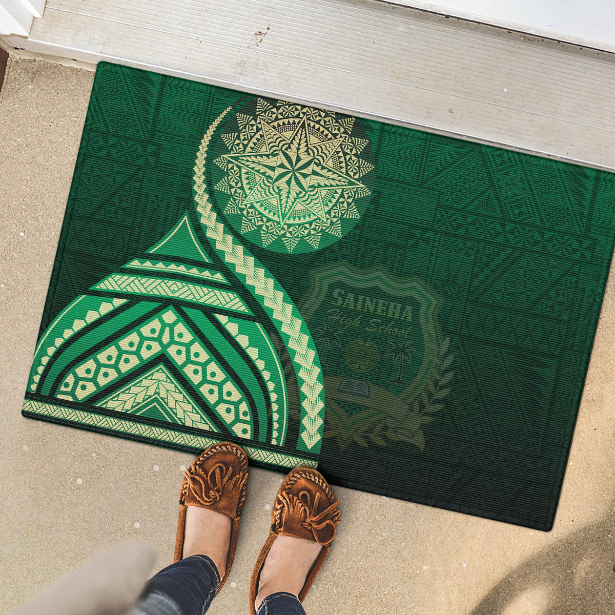 Saineha High School Rubber Doormat Ngatu and Polynesian Pattern LT03 - Polynesian Pride