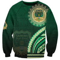 Saineha High School Sweatshirt Ngatu and Polynesian Pattern LT03 Unisex Green - Polynesian Pride