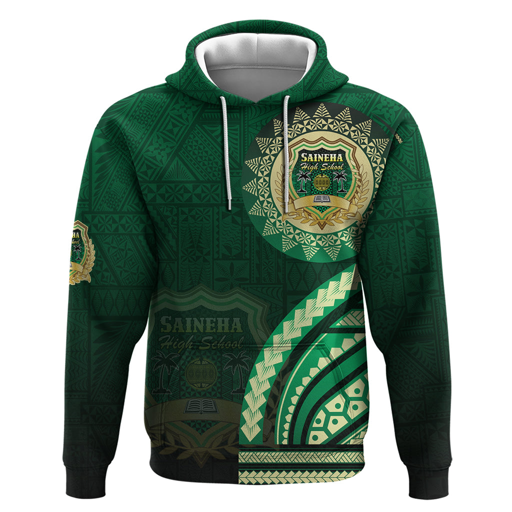 Saineha High School Zip Hoodie Ngatu and Polynesian Pattern