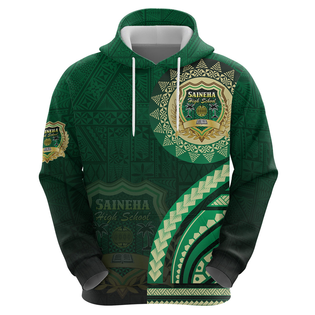 Saineha High School Zip Hoodie Ngatu and Polynesian Pattern