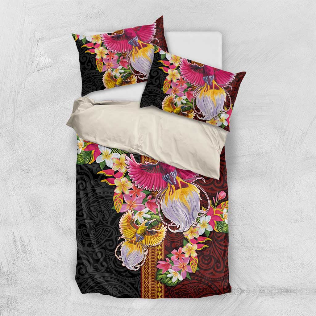 Papua New Guinea Birds and Frangipani Bedding Set Melanesian Art Tattoos - Polynesian Pride