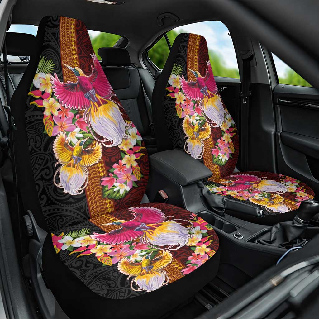 Papua New Guinea Birds and Frangipani Car Seat Cover Melanesian Art Tattoos - Polynesian Pride