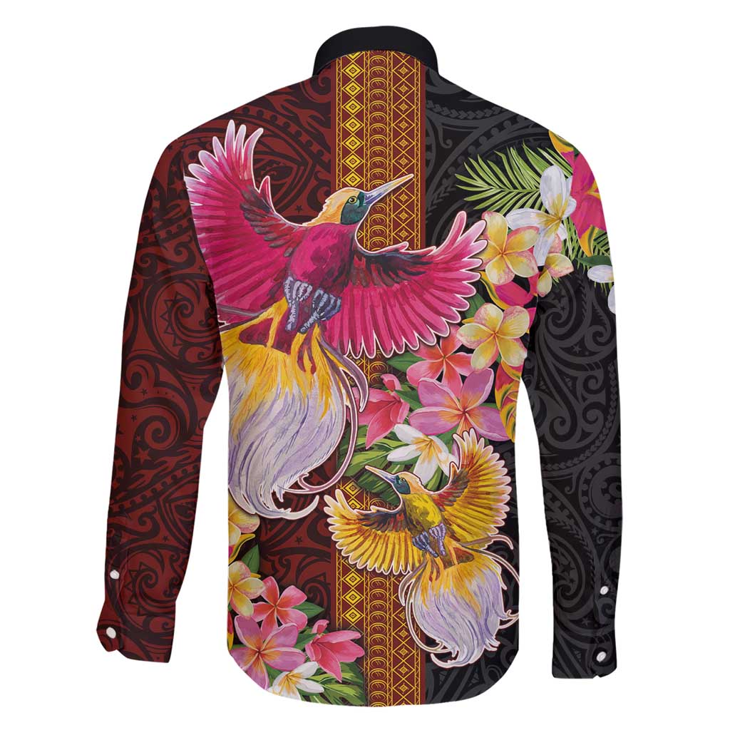 Papua New Guinea Birds and Frangipani Family Matching Short Sleeve Bodycon Dress and Hawaiian Shirt Melanesian Art Tattoos LT03 - Polynesian Pride