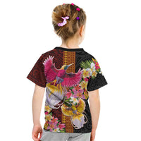 Papua New Guinea Birds and Frangipani Kid T Shirt Melanesian Art Tattoos LT03 - Polynesian Pride