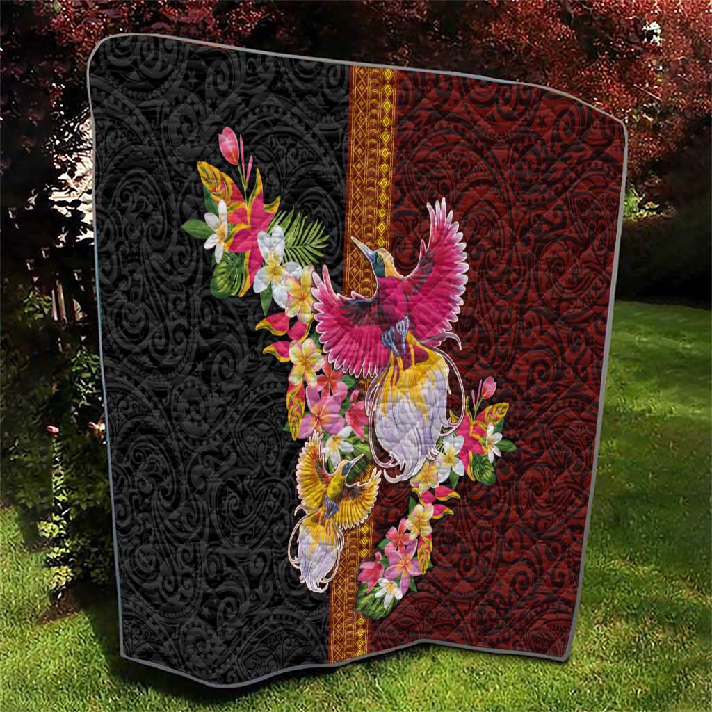 Papua New Guinea Birds and Frangipani Quilt Melanesian Art Tattoos - Polynesian Pride