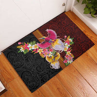 Papua New Guinea Birds and Frangipani Rubber Doormat Melanesian Art Tattoos - Polynesian Pride