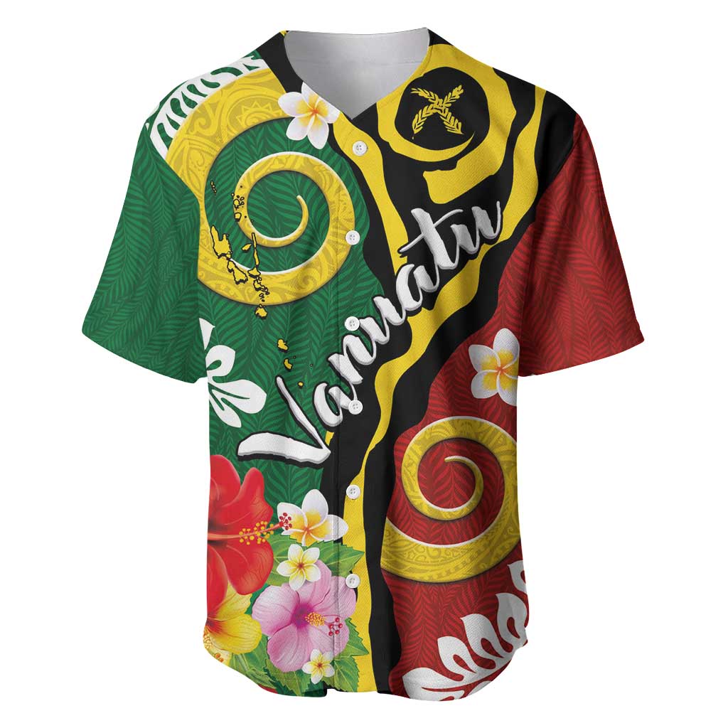 Melanesian Vanuatu Tribal Boar Tusk Baseball Jersey Tropical Plants and Namele Motifs - Polynesian Pride