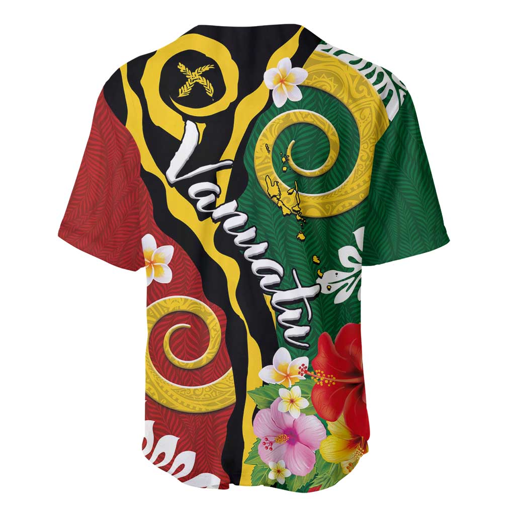 Melanesian Vanuatu Tribal Boar Tusk Baseball Jersey Tropical Plants and Namele Motifs - Polynesian Pride