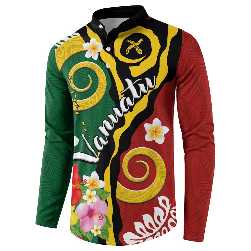 Melanesian Vanuatu Tribal Boar Tusk Button Sweatshirt Tropical Plants and Namele Motifs - Polynesian Pride