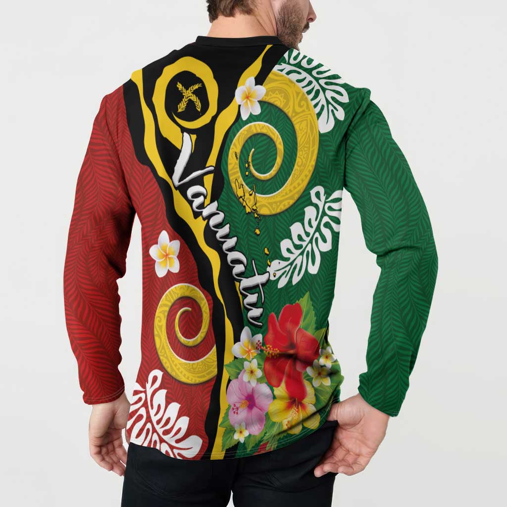 Melanesian Vanuatu Tribal Boar Tusk Button Sweatshirt Tropical Plants and Namele Motifs - Polynesian Pride