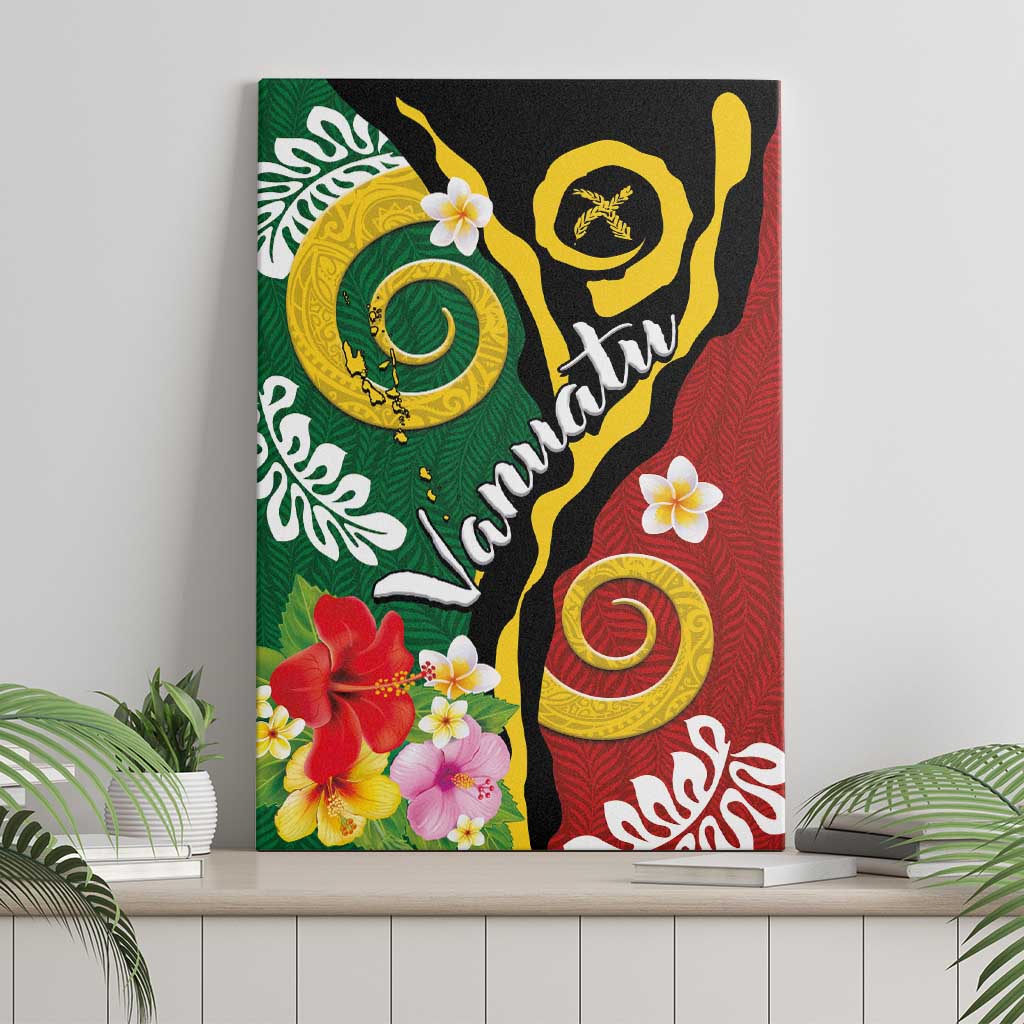 Melanesian Vanuatu Tribal Boar Tusk Canvas Wall Art Tropical Plants and Namele Motifs - Polynesian Pride
