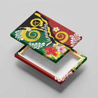 Melanesian Vanuatu Tribal Boar Tusk Canvas Wall Art Tropical Plants and Namele Motifs - Polynesian Pride