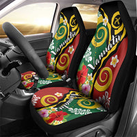 Melanesian Vanuatu Tribal Boar Tusk Car Seat Cover Tropical Plants and Namele Motifs - Polynesian Pride