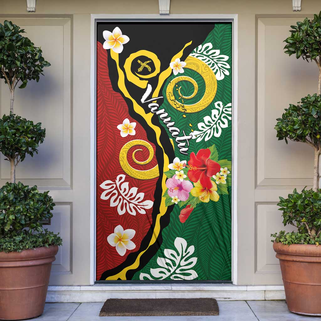 Melanesian Vanuatu Tribal Boar Tusk Door Cover Tropical Plants and Namele Motifs - Polynesian Pride