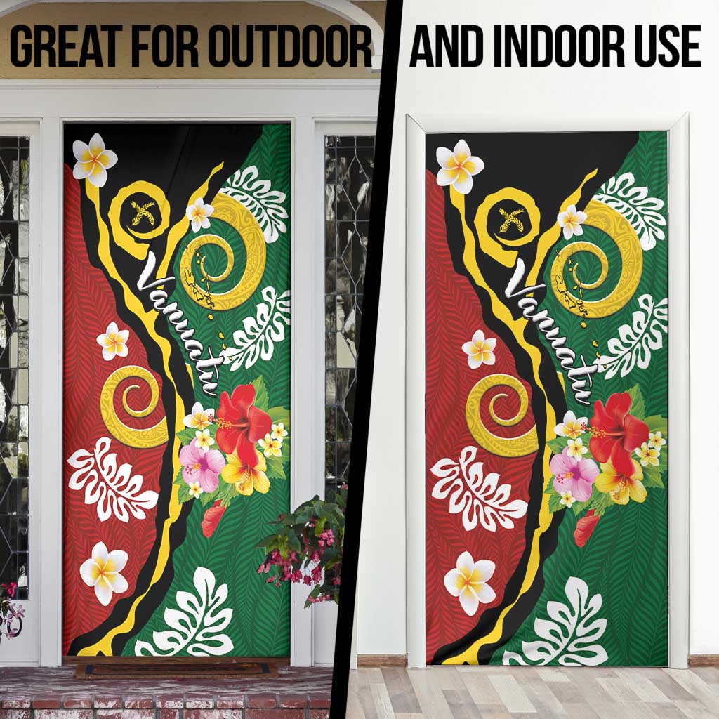 Melanesian Vanuatu Tribal Boar Tusk Door Cover Tropical Plants and Namele Motifs - Polynesian Pride