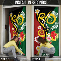 Melanesian Vanuatu Tribal Boar Tusk Door Cover Tropical Plants and Namele Motifs - Polynesian Pride