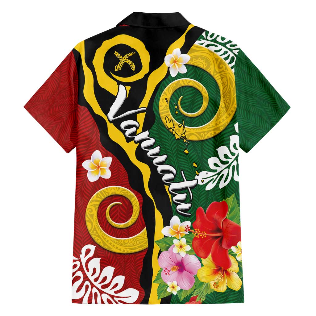 Melanesian Vanuatu Tribal Boar Tusk Family Matching Puletasi and Hawaiian Shirt Tropical Plants and Namele Motifs - Polynesian Pride