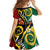 Melanesian Vanuatu Tribal Boar Tusk Kid Short Sleeve Dress Tropical Plants and Namele Motifs - Polynesian Pride