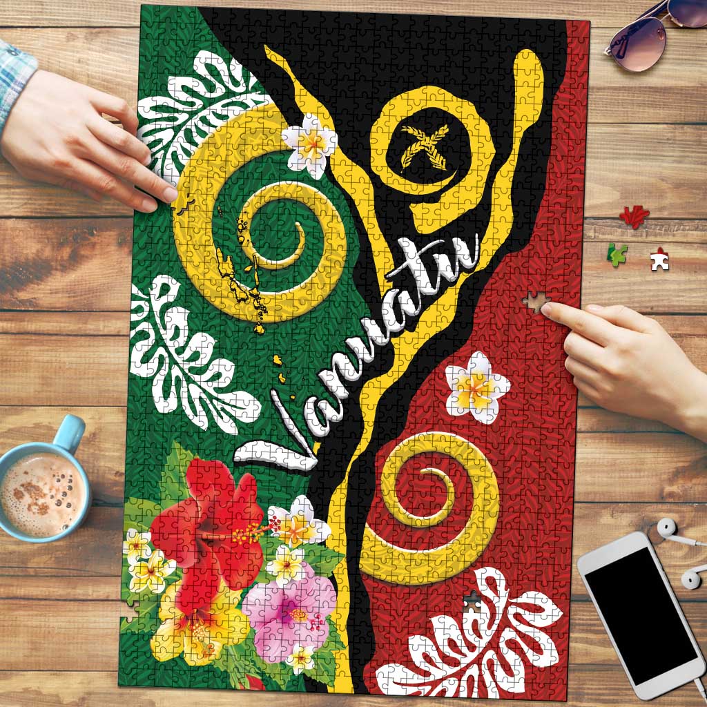 Melanesian Vanuatu Tribal Boar Tusk Puzzle Tropical Plants and Namele Motifs - Polynesian Pride