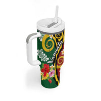 Melanesian Vanuatu Tribal Boar Tusk Tumbler With Handle Tropical Plants and Namele Motifs LT03 - Polynesian Pride