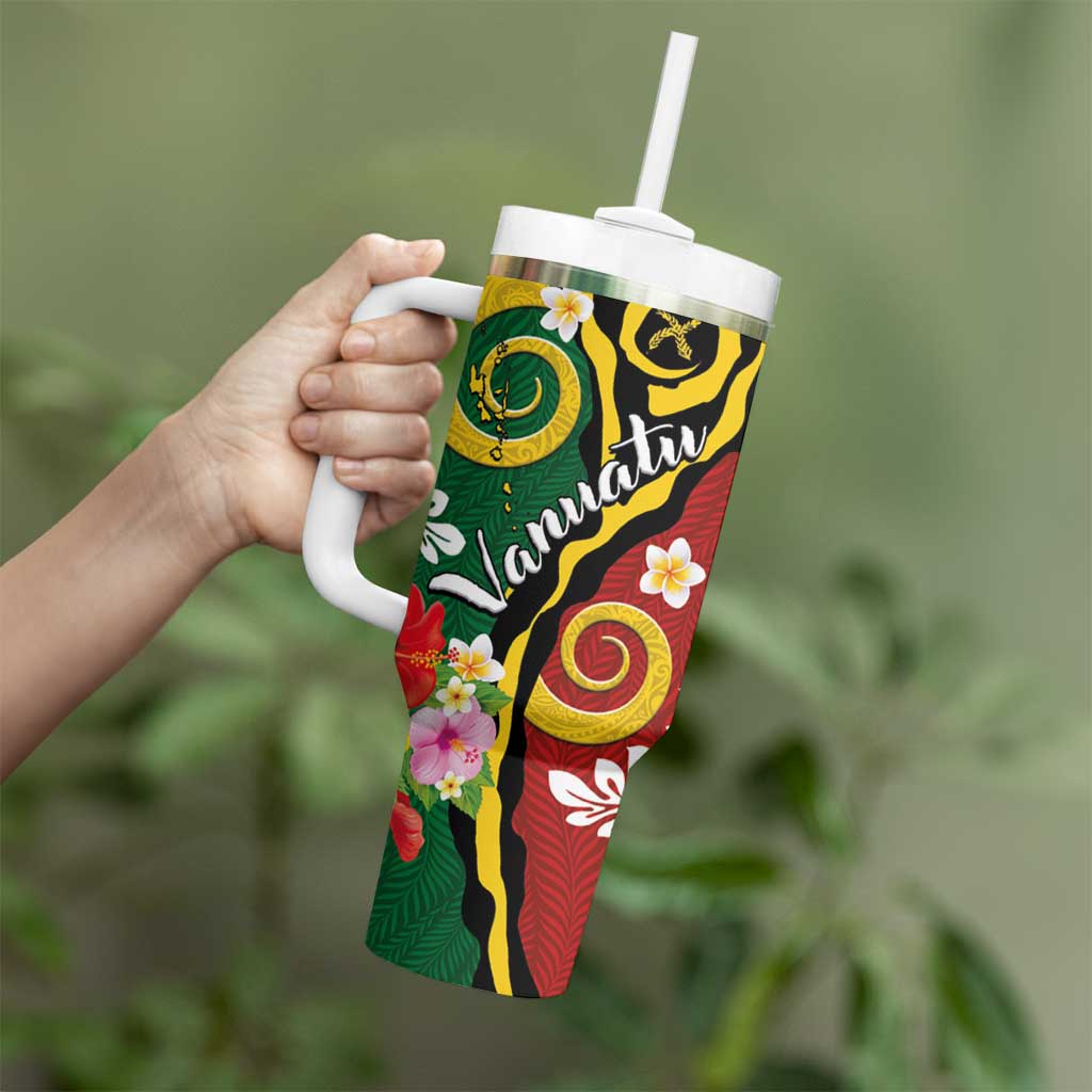 Melanesian Vanuatu Tribal Boar Tusk Tumbler With Handle Tropical Plants and Namele Motifs LT03 - Polynesian Pride