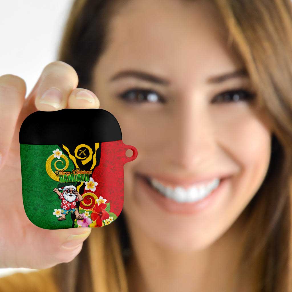 Vanuatu Christmas AirPods Case Funny Santa with Namele and Boar Tusk Tribal - Polynesian Pride