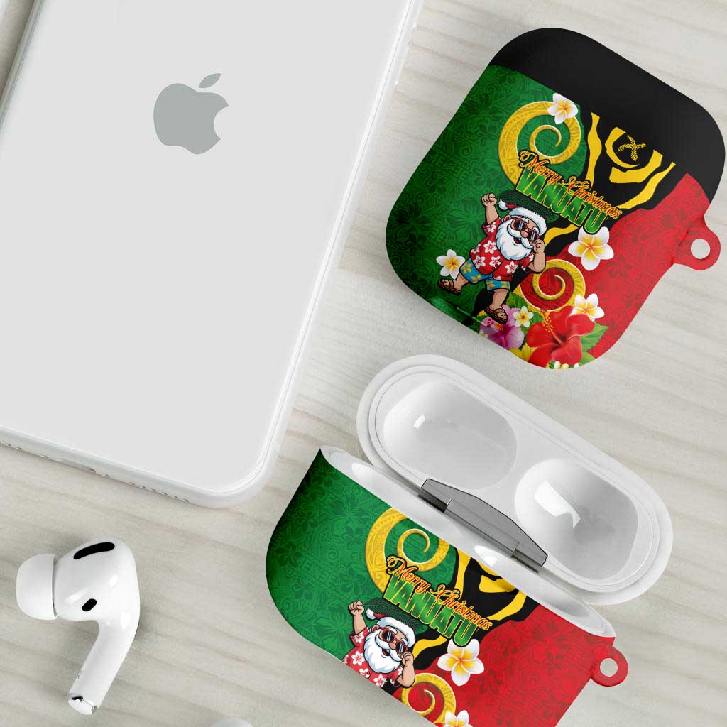 Vanuatu Christmas AirPods Case Funny Santa with Namele and Boar Tusk Tribal - Polynesian Pride