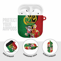 Vanuatu Christmas AirPods Case Funny Santa with Namele and Boar Tusk Tribal - Polynesian Pride