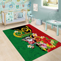Vanuatu Christmas Area Rug Funny Santa with Namele and Boar Tusk Tribal LT03 - Polynesian Pride