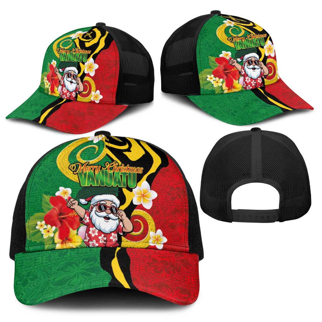 Vanuatu Christmas Baseball Net Cap Funny Santa with Namele and Boar Tusk Tribal - Polynesian Pride